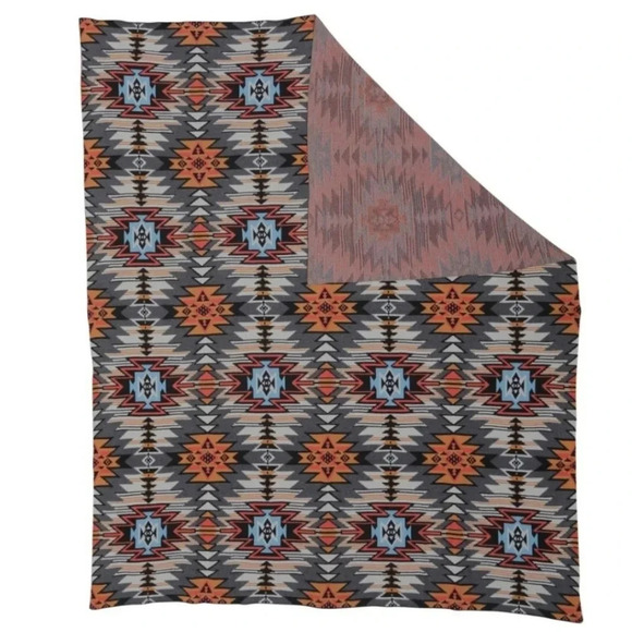 New 100% Cotton Tribal Aztec Boho Western Throw Blanket - Picture 2 of 4